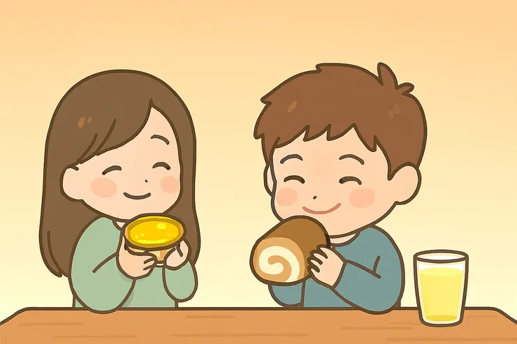 蛋撻、捲蛋和檸檬水，看似不起眼，卻隱含著一份專屬的情感記憶。（插畫由 Copilot 協助創作）