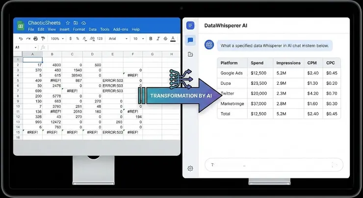 很多人失敗在一開始就急著填數據。其實,一張好用的報表需要先有清晰的架構設計。透過 AI 協助重新規劃欄位邏輯、數據流向與關聯性,才能打造出真正「可擴展」的底層結構,這是後續自動化的關鍵基礎。