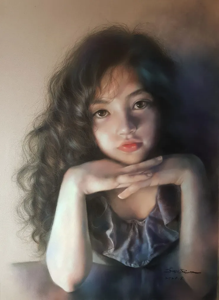 捲髮的REMI (媒材:粉彩)