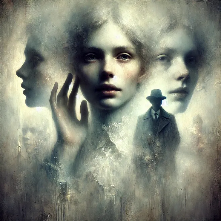 Jane traced her fingers over one such portrait - an overlapping visage, neither singular nor divided, but an entanglement of lives blurred together by memory's fickle hand.