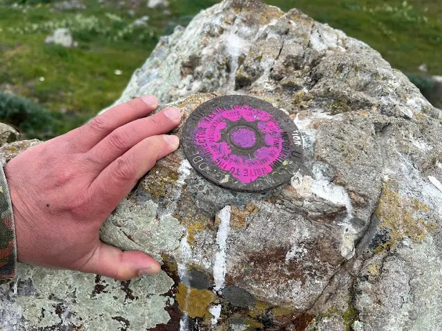 ▲石上有一測量記號　U.S. Coast & Geodetic Survey Top 後面看不清了　 Information Write to the Director Washington D.C.  This Mark ... 250 Fine or Imprisonment for disturbing