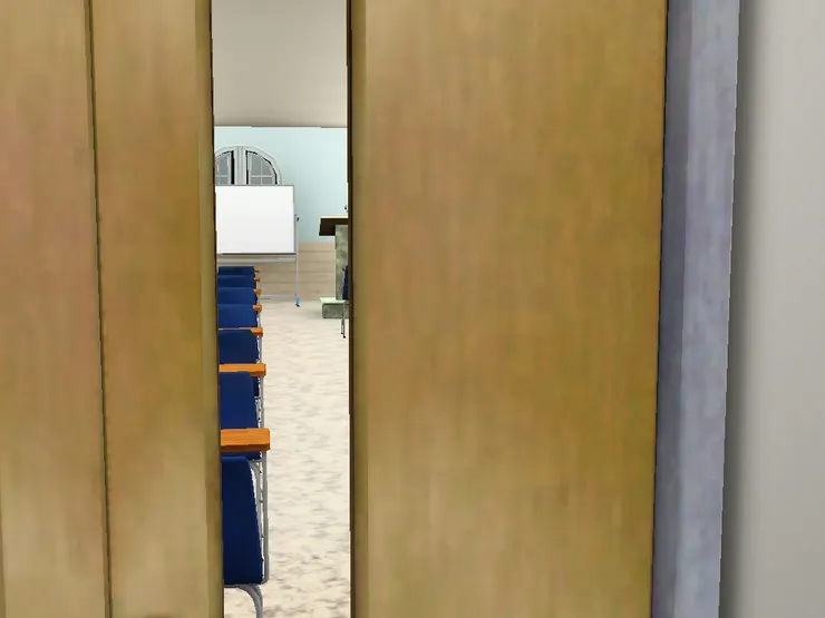 先看黃色大房。能從這條縫隙看得出端倪嗎？