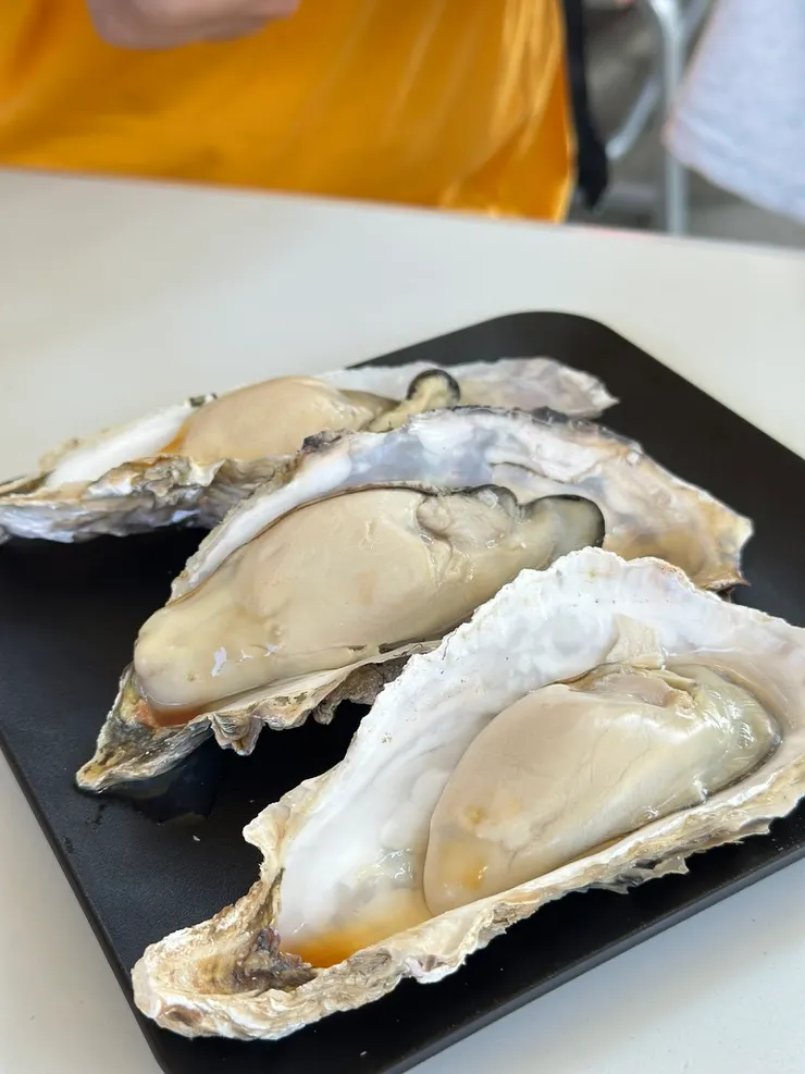 路邊攤一顆400日幣的肥美牡蠣，吃起來超滿足