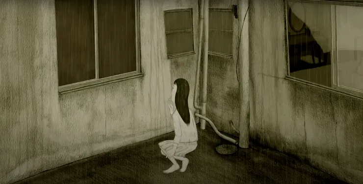 原以為是孔雀從窗口探出偷窺,實則是他爬出陽台,凝視著她。他們所在之處,正是頂樓平台,這也解開了陽台之謎。