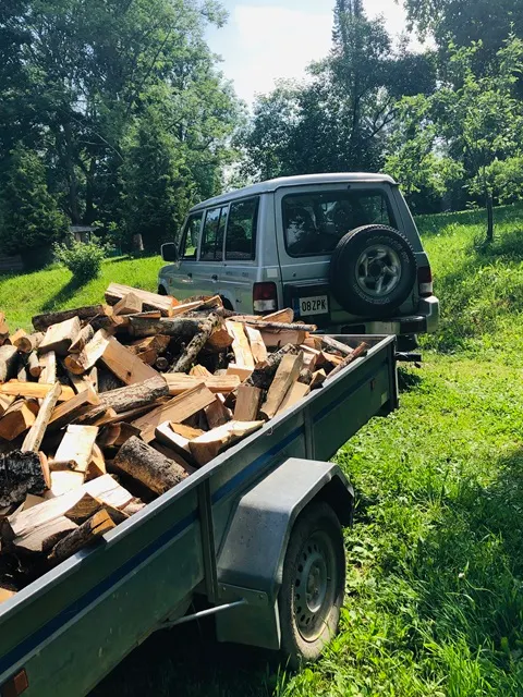 準備搬運木材去儲藏的小屋,以備冬天之所需。
