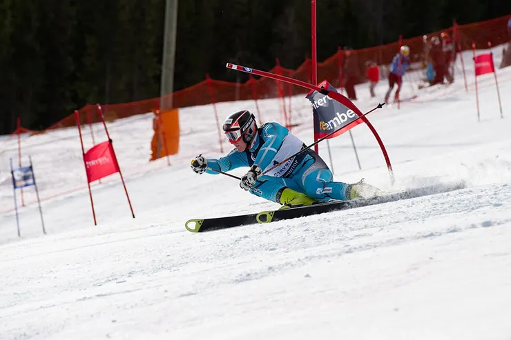 Iver Bjerkestrand competes in the 2011 men's giant slalom event at Trysil during the 2011 national championships in Norway. By NM i Trysil