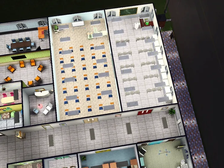 它們在走廊盡頭，紅色大房就在麥可辦公室對面。