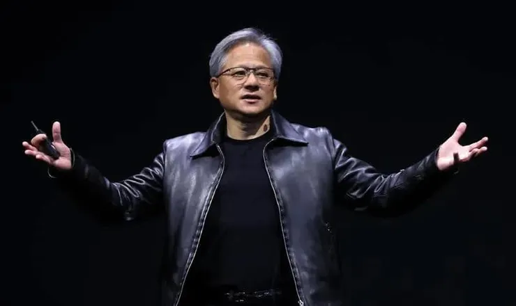 黃仁勳 2023 年來台出席 COMPUTEX 台北國際電腦展 身穿Dunhill翻領黑皮衣