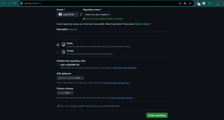 使用 Cloud Build 在 Cloud Run 進行持續部屬 (整合github)