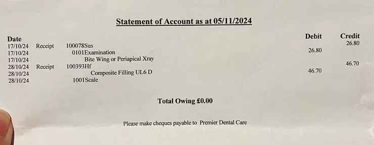 全部收據的明細