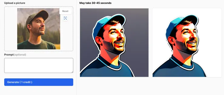 face to sticker後台介面