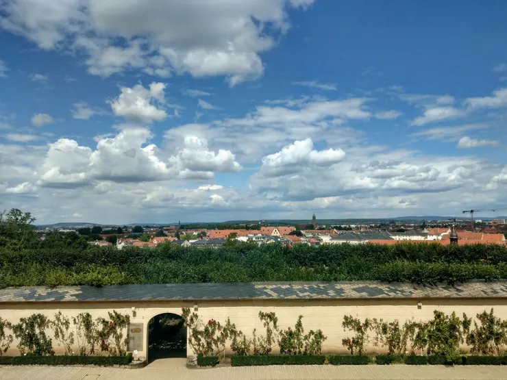 玫瑰園看向山下的舊城區