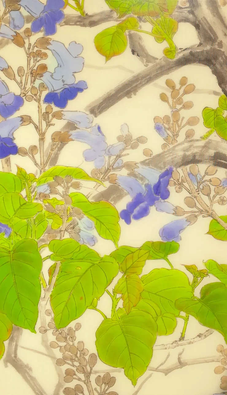  〈春律─向林玉山老師致敬／三月之晨〉局部－泡桐