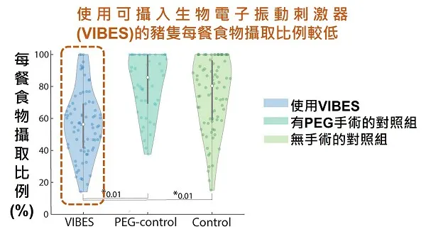 豬隻每餐食物攝取比例比較 [以文章內圖修改]。