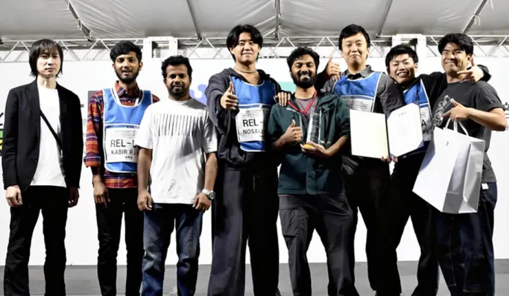 REL-UoA(會津大學)的成員在模擬災難挑戰賽中獲得第二名