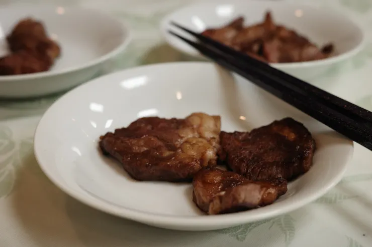 現場還有現煎牛排，很好吃