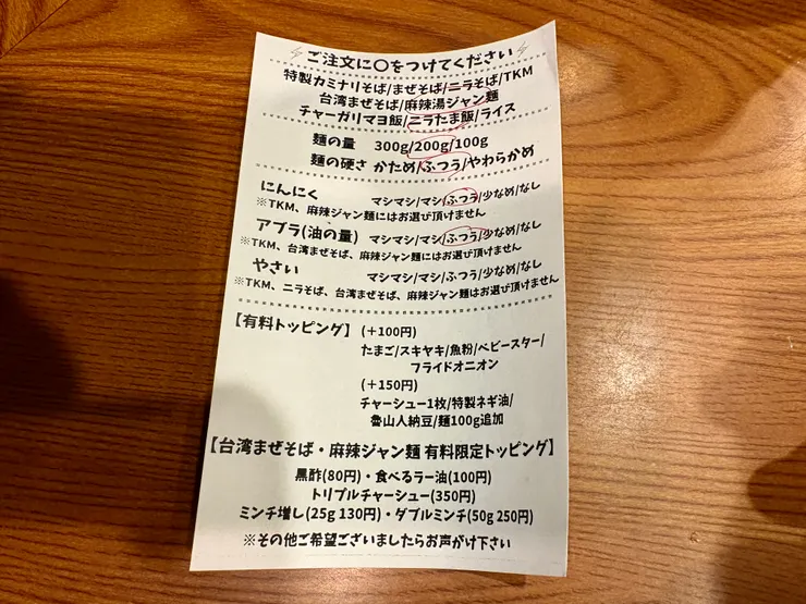 點餐單