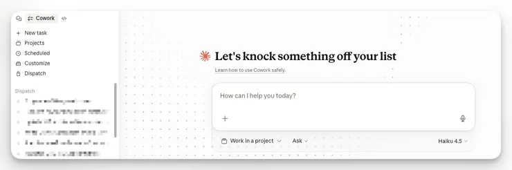 Claude Cowork 介面