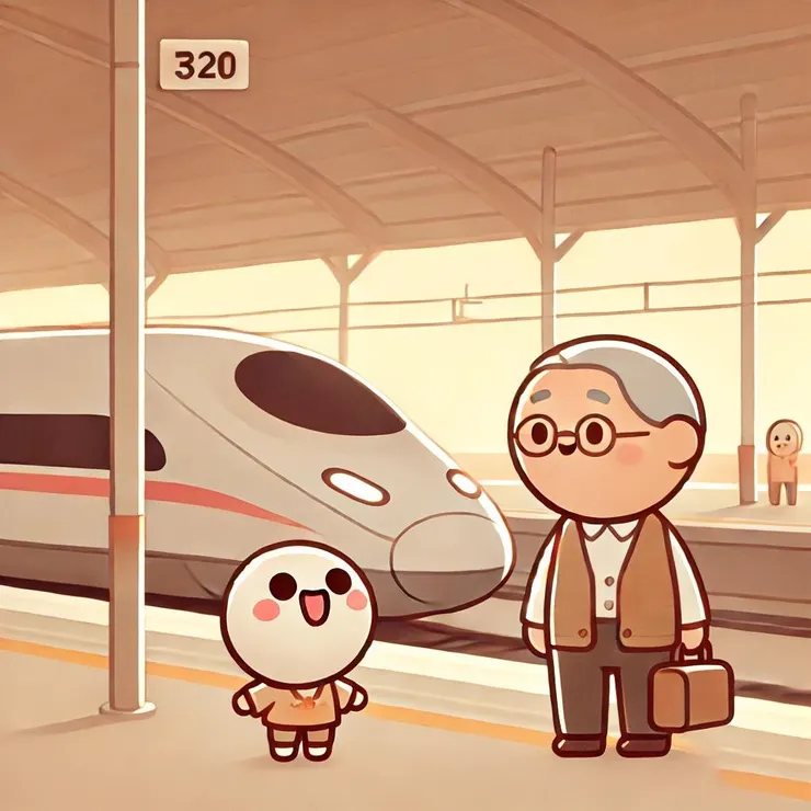 圓圓和爺爺的市區冒險（AI生成圖）