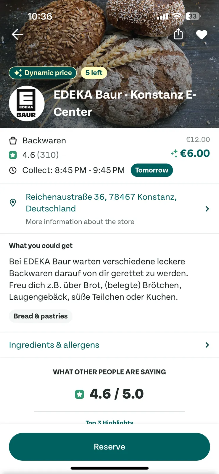 TooGoodToGo超市麵包