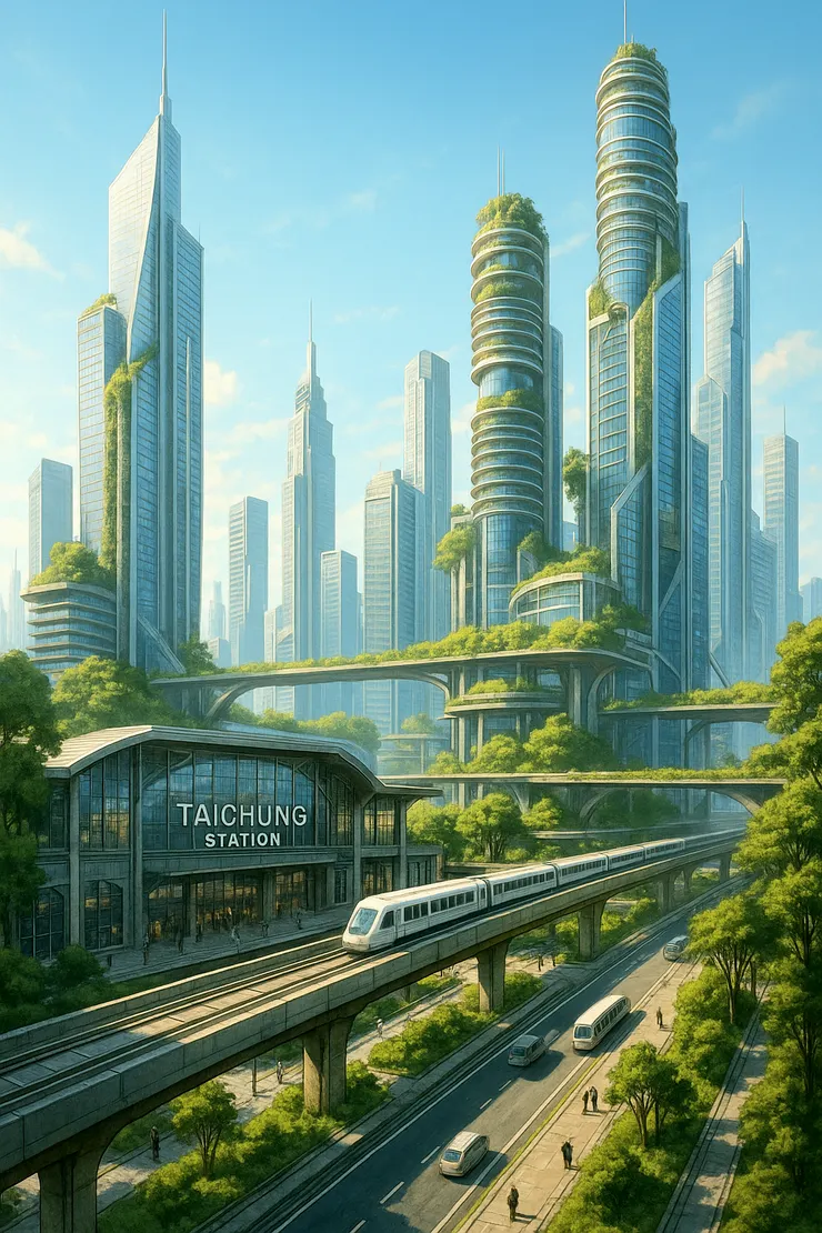 2150年台中市火車站(Al製作)
