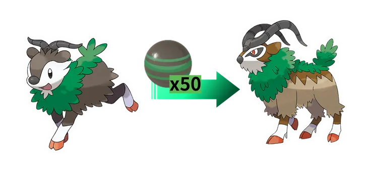 坐騎小羊 50顆糖可以進化到坐騎山羊