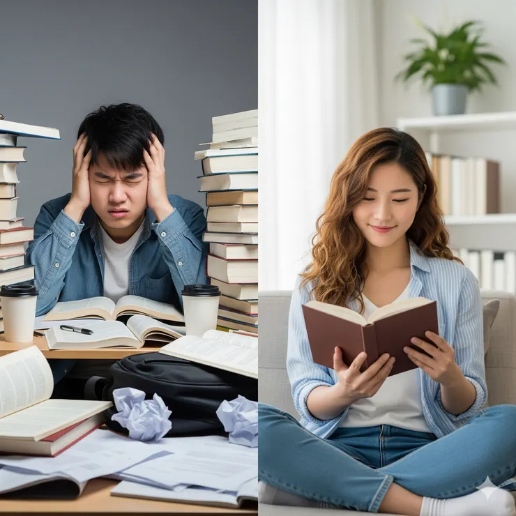 書堆中苦惱的男孩：「昨天看的動漫，為什麼主角就死了呢？」 vs  字行間微笑的女孩：「我的書本裡沒有數學題，只有王子為公主編制的星空。」