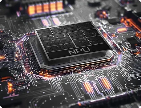 NPU 晶片嵌入手機，輕巧如小客車，驅動邊緣 AI 推論。