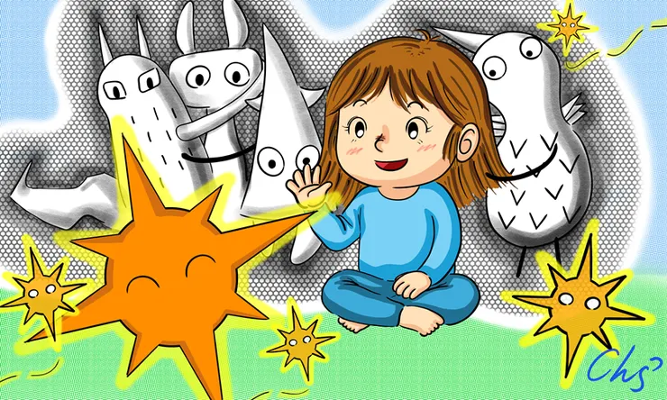 雞皮疙瘩就在每個人身邊，學習笑著面對它和它成為朋友，一起遠離危險。