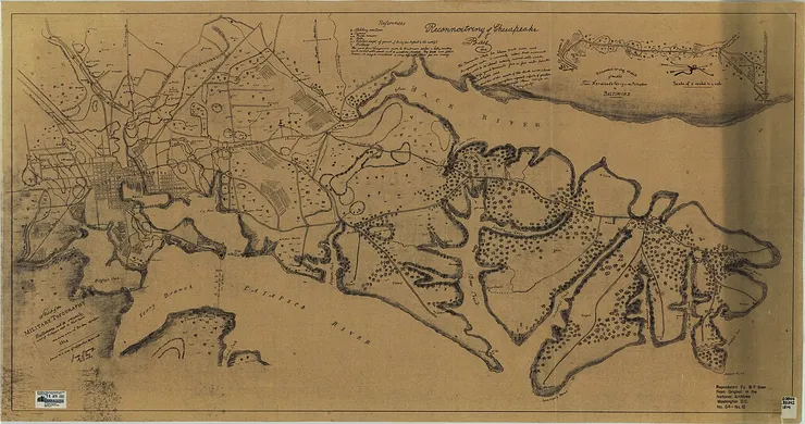 巴爾的摩和麥克亨利堡地圖，1814年