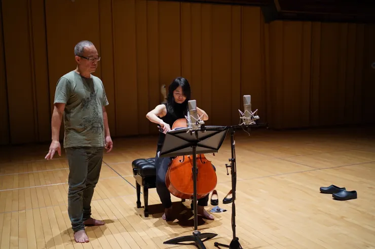 彭靖與張智惠於屏東演藝廳錄製專輯，目的是想呈現在教堂臨場演奏般的真實感。 （圖／風潮音樂提供）