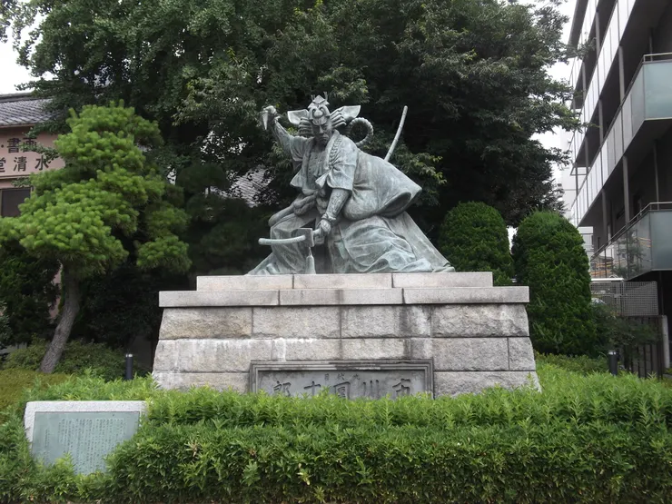 淺草寺境內的九代目市川團十郎銅像 ( Photo Credit : Cathy Tsai )