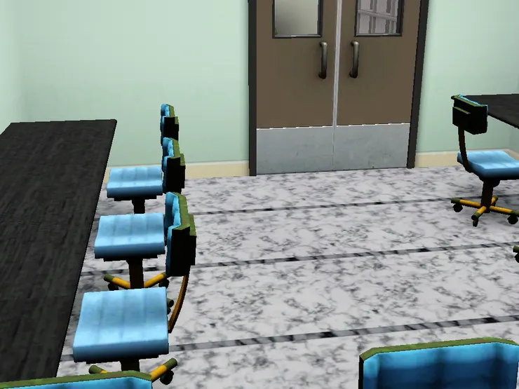 導師在中間巡視和教導學生。