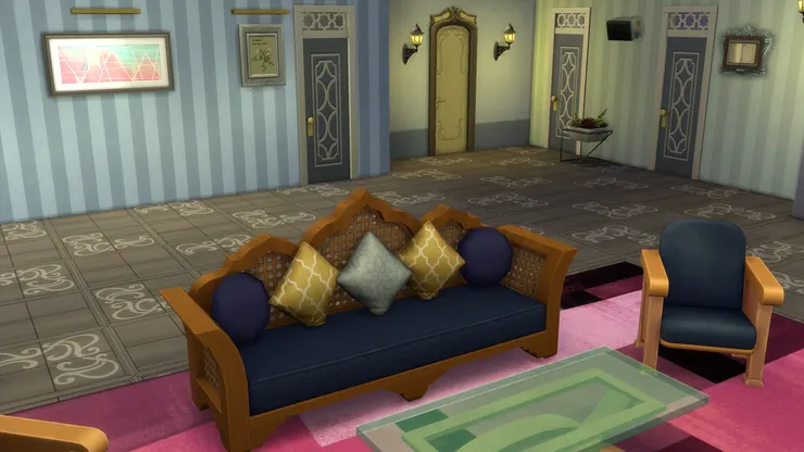 客廳的沙發也是展現沉實高貴的感覺。