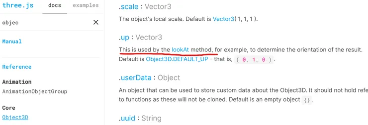 THREEJS Object.up文檔
