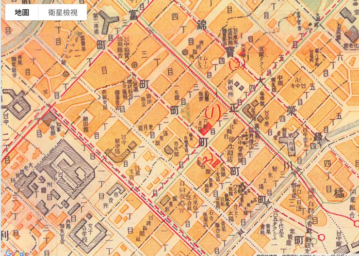1937年台中市地圖。資料來源:百年歷史地圖網站