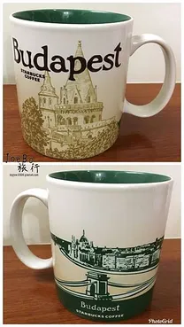 匈牙利的布達佩斯杯則把多瑙河畔的風光全數收錄！！！正面是迷人的漁夫堡，背面可看見著名的鎖鏈橋呢！