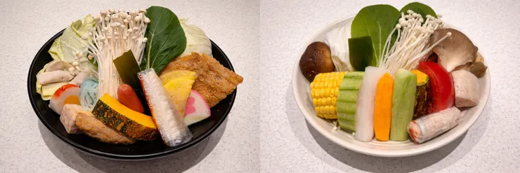 鍋料菜盤/好好菜盤。蔬食種類豐富，新鮮度OK， 不是那種未解凍的品質。