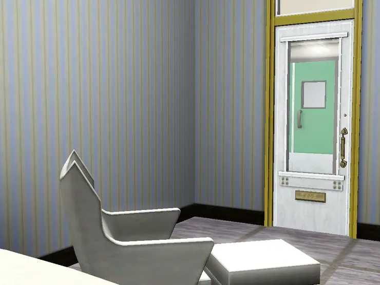 這是黃色小房間，壁紙的顏色跟門框互相呼應。