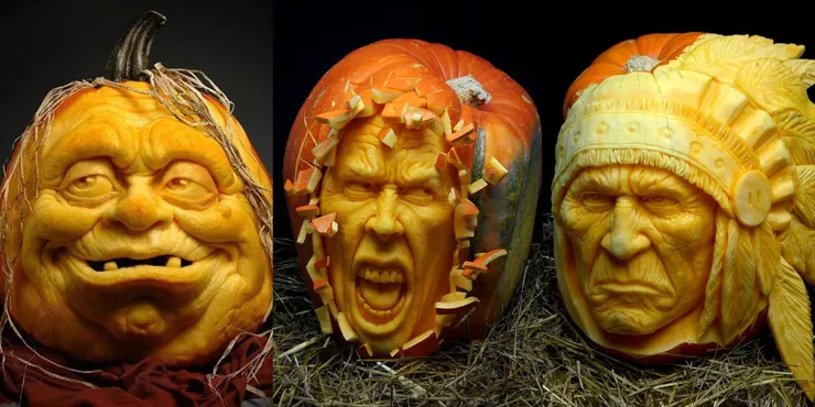 每年美國各地都會流行南瓜燈雕刻競賽