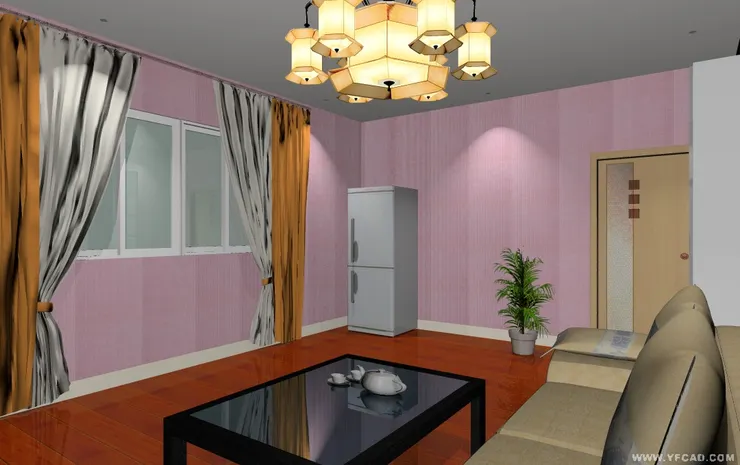 牆身用了粉紅配白色，令客廳充滿溫馨的感覺。