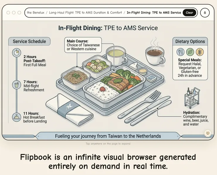 02 如何使用 Flipbook 進行旅遊規劃｜② &nbsp;圖片裡的每個區塊都能點擊｜飛機餐食