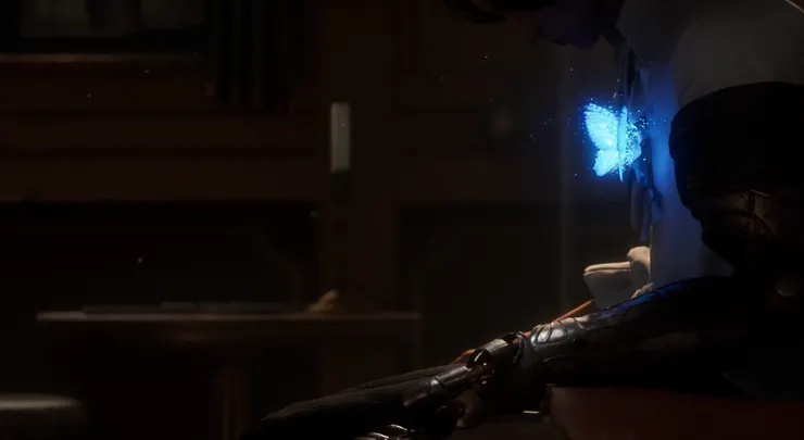 藍色蝴蝶在黑暗中閃爍，將沉睡的人偶喚醒，也點亮這段黑暗童話的序章。