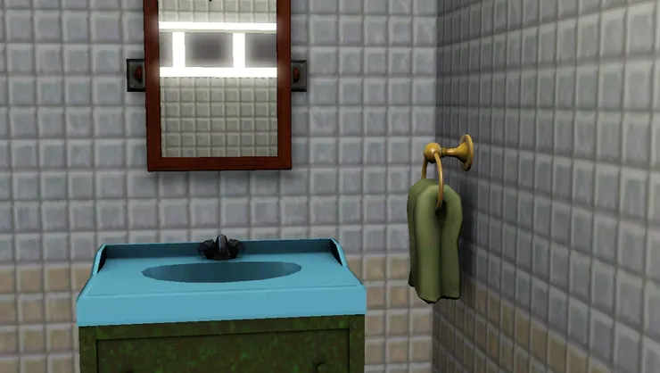 員工洗手間是長方形的，一開門便是洗手盆和鏡子。