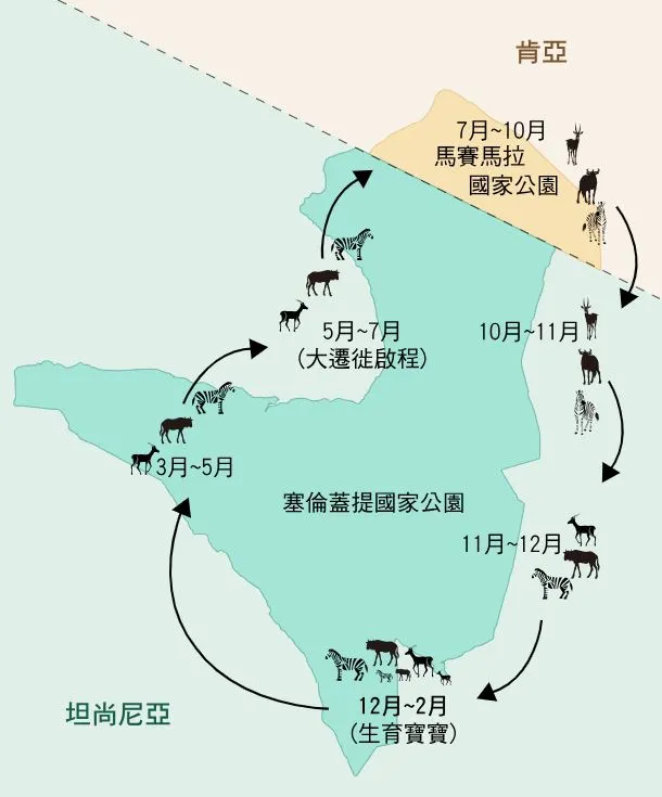 來源: 環球旅行社的大遷徙路線