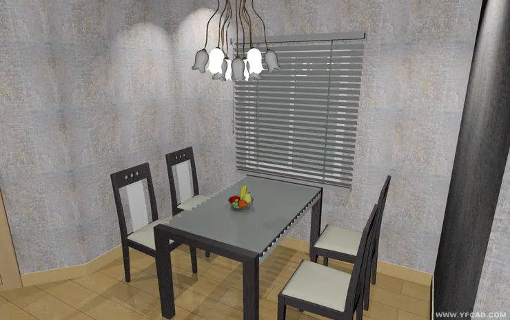 我很想大家留意這盞吊燈,花朵形成飯廳帶來雅致。