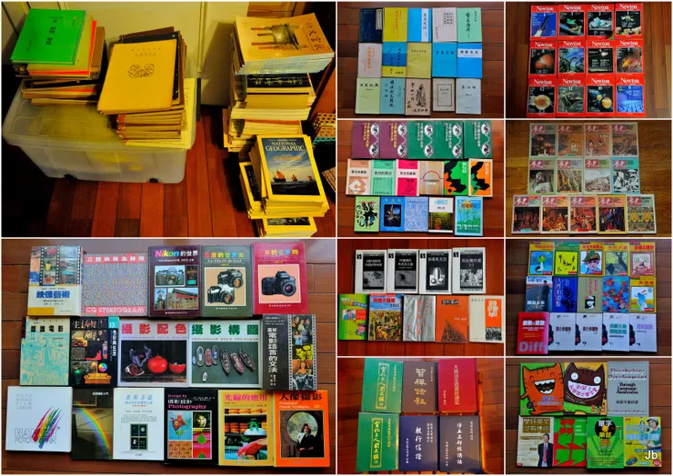 部份在清理中送出的書籍雜誌！整理時突然想到高中最愛讀的張秀亞北窗下，光啟社版，怎知遍尋不著，老婆才說可能被她無意中丟掉了！