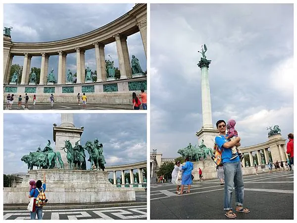 英雄廣場是為了紀念匈牙利建國1000年而興建，廣場不大但很有氣勢，周邊都是建國英雄，在這裡記得要帶廣角鏡比較好拍