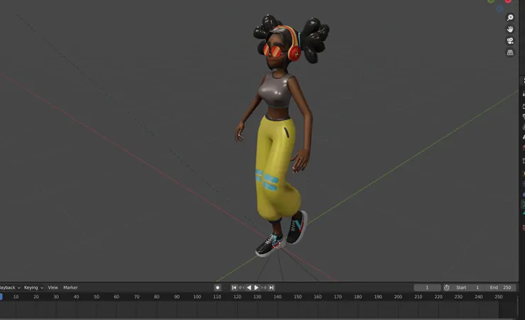 按下方箭頭即可以執行動畫