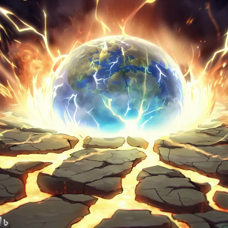 西川使出<大地崩裂>與<防護盾>